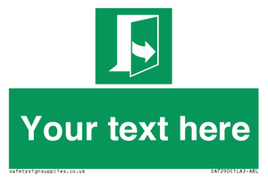 Custom sign safe condition door opens pulling left hand side